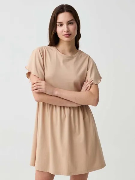 Короткое платье с рукавами-бабочками Ovs, цвет light beige