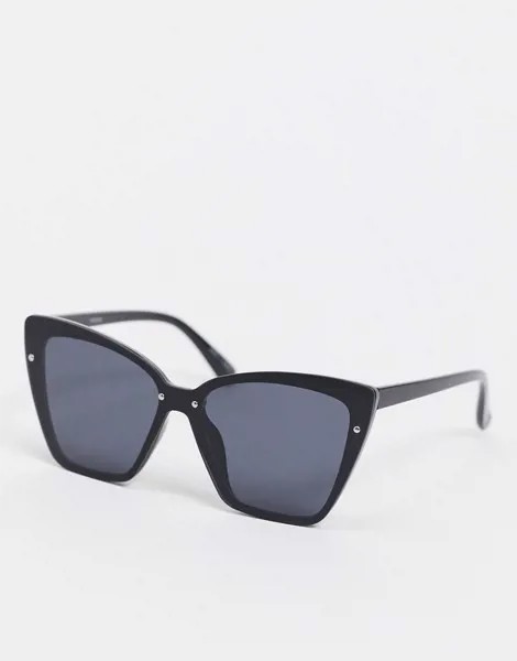 Черные угловатые солнцезащитные очки Pieces-Черный