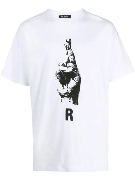 Raf Simons футболка с принтом, белый