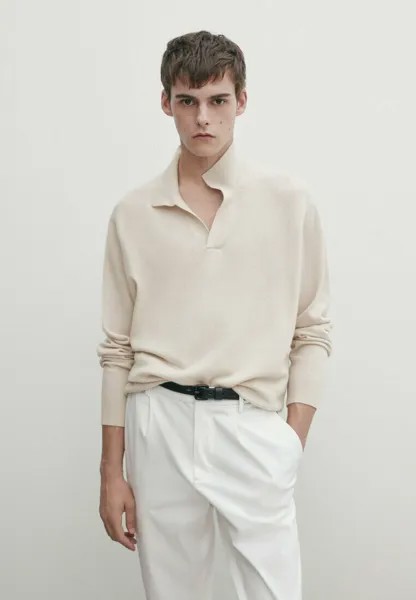 Рубашка-поло Blend Massimo Dutti, цвет light brown