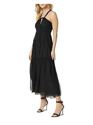 JOIE Женское черное вечернее платье без рукавов с лямкой на бретельках чайной длины на подкладке XS