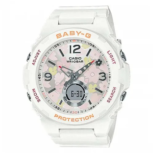 Наручные часы CASIO Наручные часы Casio Baby-G BGA-260FL-7A, белый, мультиколор