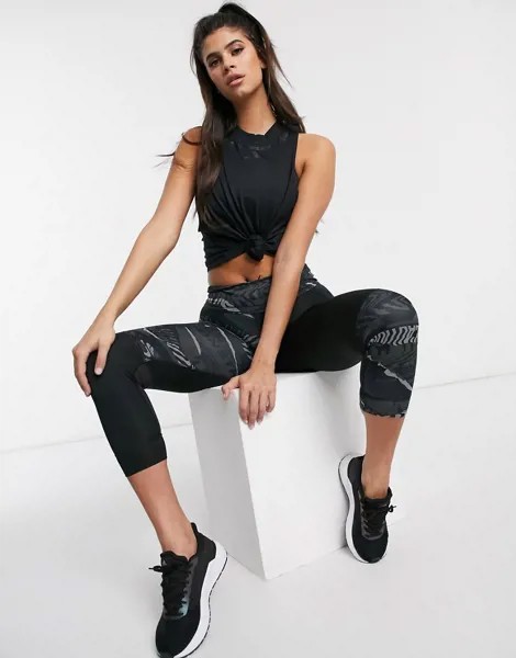 Черная майка с завязкой adidas Training-Черный цвет