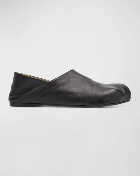 Мужские кожаные тапочки-лоферы JW Anderson, цвет Black