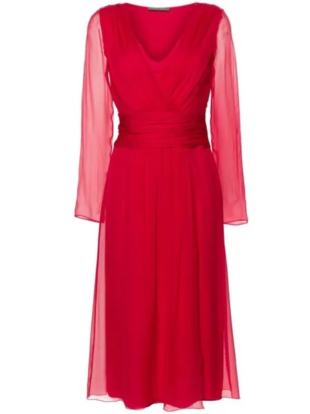 Alberta Ferretti шелковое платье с запахом, красный