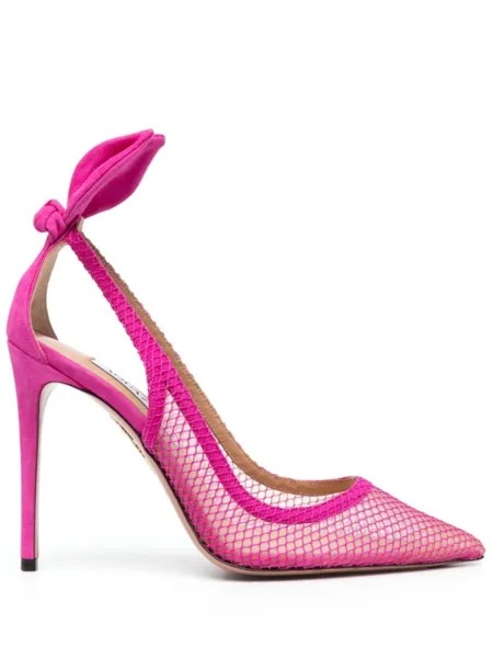 Aquazzura туфли Bow Tie 105, розовый