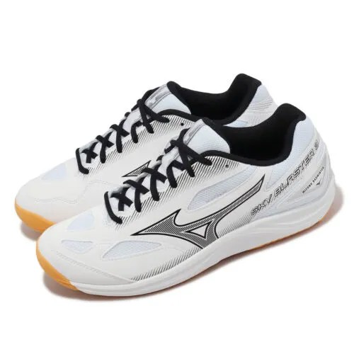 Mizuno Sky Blaster 3 Wide White Black Gum Мужская спортивная обувь для бадминтона 71GA2345-21