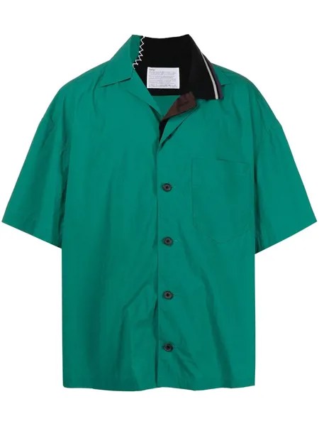 Kolor рубашка с короткими рукавами и контрастным воротником