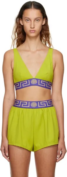 Зеленый бикини-топ Greca Versace Underwear