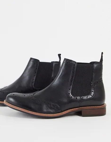 Черные кожаные ботинки челси Silver Street-Черный