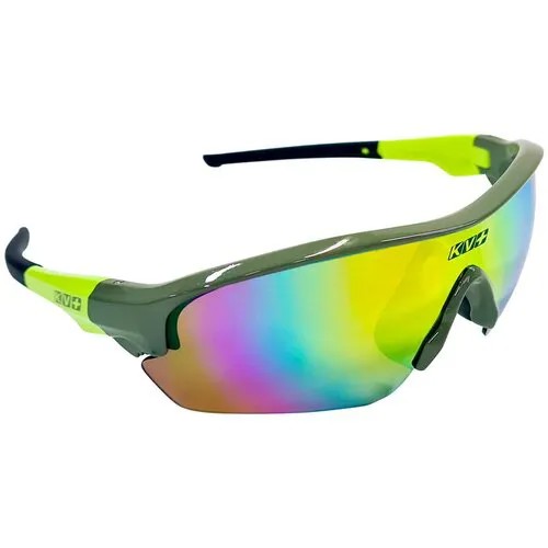 Солнцезащитные очки KV+, овальные, спортивные, ударопрочные, поляризационные, с защитой от УФ, зеркальные, зеленый