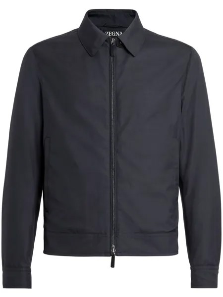 Zegna куртка-рубашка Leggerissimo на молнии, синий