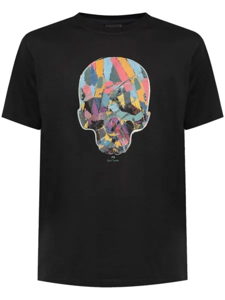 PS Paul Smith футболка из хлопка с принтом черепа, черный