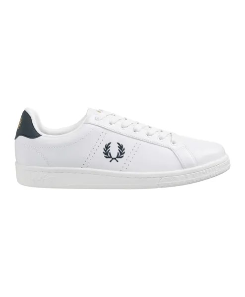 Кожаные кроссовки на шнуровке Fred Perry, белый