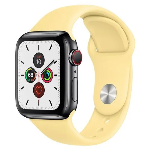 Apple Watch Series 5 GPS+ Cellular 40mm Space Black Stainless Steel Case with Black Sport Band MWX82