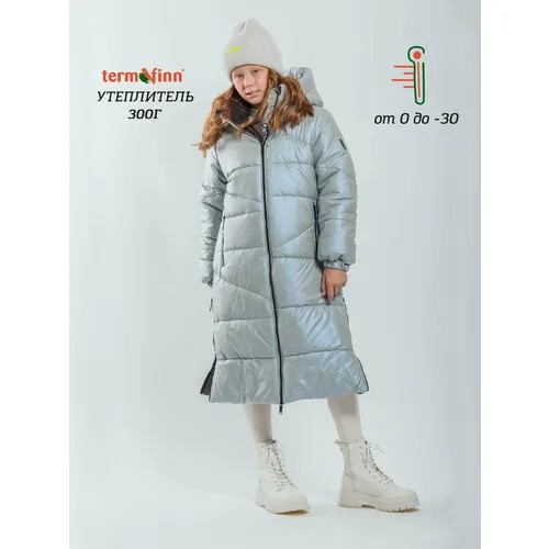 Парка Orso Bianco Шоки/Шейн, размер 152, черный, бирюзовый