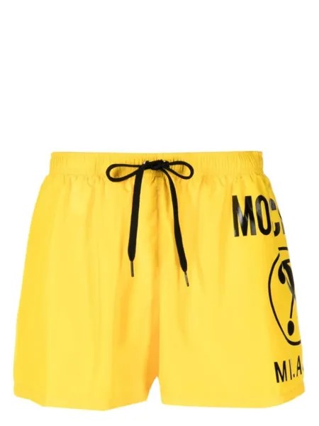 Moschino пляжные шорты с логотипом, желтый