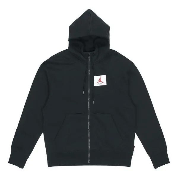 Куртка Air Jordan Flight Fleece Cardigan hooded Casual Sports Jacket Black, черный