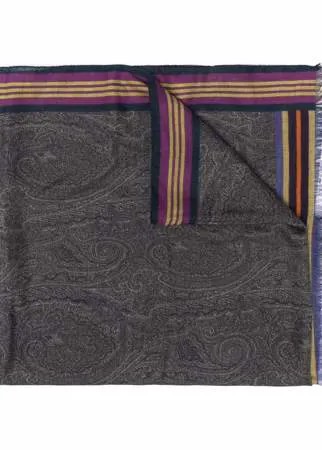 ETRO шарф тонкой вязки с принтом пейсли