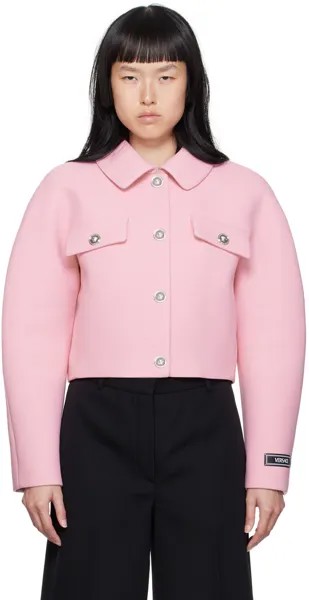 Розовая укороченная куртка Versace