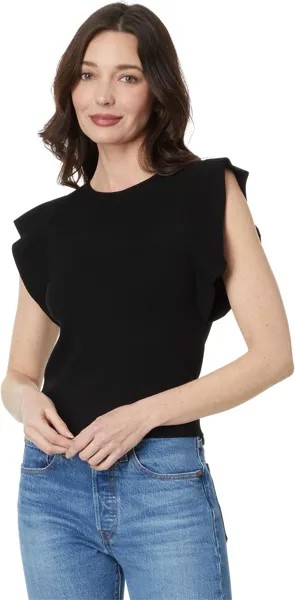 Свитер Lilla P Flutter Sleeve Shell Sweater, черный