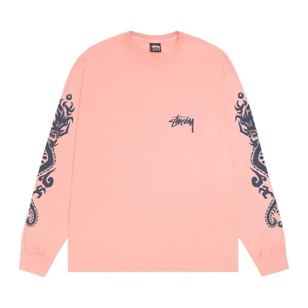 Футболка Stussy Dragons Long-Sleeve Tee, розовый