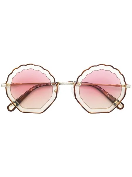 Chloé Eyewear солнцезащитные очки в фигурной оправе