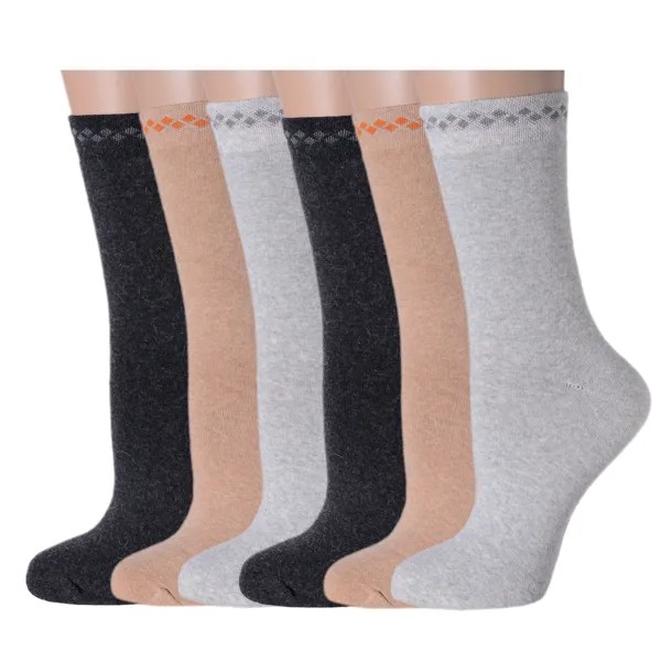Набор носков женский Grinston socks PGSk6-G6 разноцветный 25