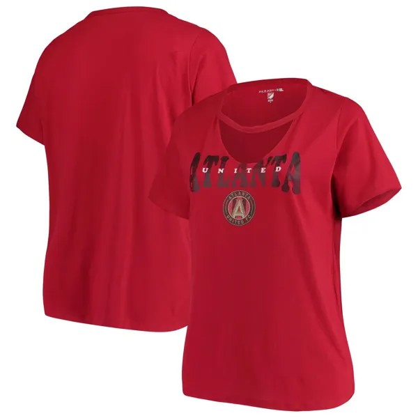 Женская спортивная футболка больших размеров с v-образным вырезом 5th & Ocean by New Era Red Atlanta United FC New Era