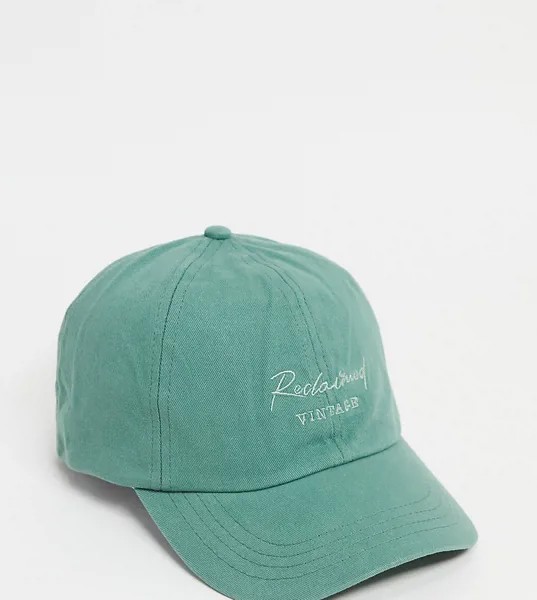 Зеленая выбеленная кепка в стиле унисекс с вышитым логотипом Reclaimed Vintage Inspired-Зеленый цвет