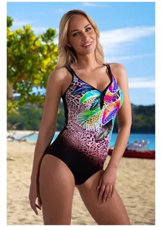 Слитный купальник Verano, размер 23, черный, мультиколор