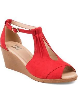 JOURNEE COLLECTION Женские красные туфли Kedzie с открытым носком на многоуровневом каблуке, размер 7,5 м