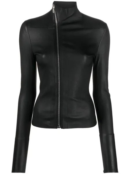 Rick Owens куртка с косой молнией, черный