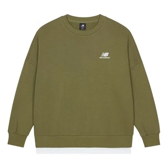 Толстовка New Balance Alphabet Logo Round Neck Long Sleeves Olive Green, зеленый