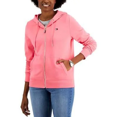 Tommy Hilfiger Womens Pink Jacket Warm Comfy Zip Hoodie XL BHFO 2528