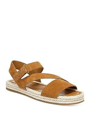 VINCE CAMUTO Женские коричневые кожаные эспадрильи Eliana Toe на платформе 9,5 м