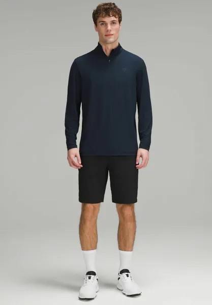 Футболка с длинным рукавом Logo Sport Long-Sleeve Half-Zip lululemon, настоящий темно-синий