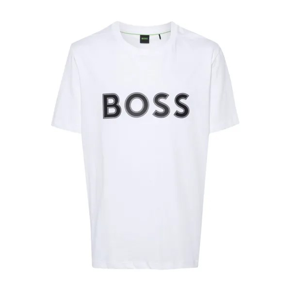Мужская футболка Hugo Boss Tee 1 Logo с коротким рукавом и круглым вырезом, белый