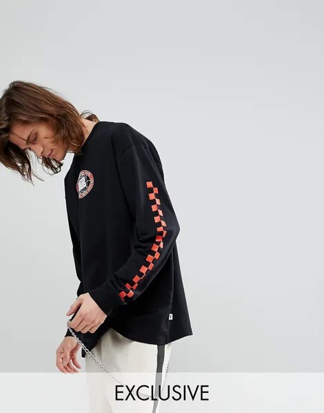 Черный лонгслив с принтом на спине Vans эксклюзивно на ASOS
