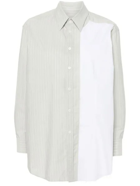 MM6 Maison Margiela рубашка в полоску, зеленый