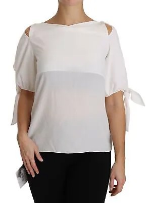 DOLCE - GABBANA Топ Однотонная белая шелковая блузка с открытыми плечами IT40/US6/S Рекомендуемая розничная цена 1100 долларов США