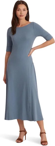 Платье LAUREN Ralph Lauren Stretch Cotton Midi Dress, цвет Pale Azure