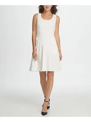DKNY Женское белое вечернее платье длиной выше колена без рукавов + расклешенное платье. Размер: 6