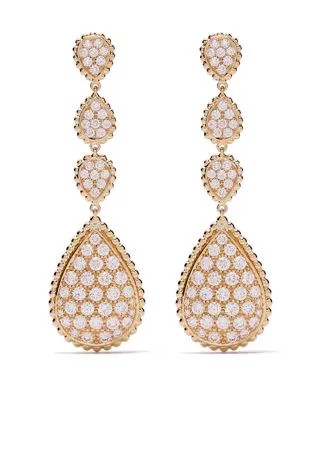 Boucheron 18kt yellow gold Serpent Bohème diamond pendant earrings