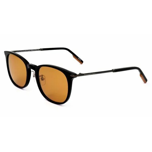 Солнцезащитные очки Ermenegildo Zegna, черный, оранжевый