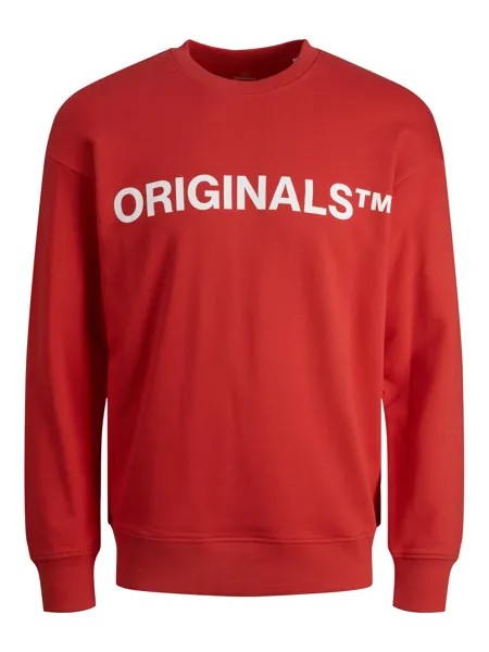 Толстовка Jack & Jones Basic Sweater Langarm Shirt Rundhals Pullover JORCLEAN, красный