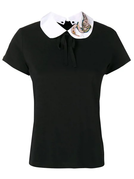 RED Valentino embellished collar polo top