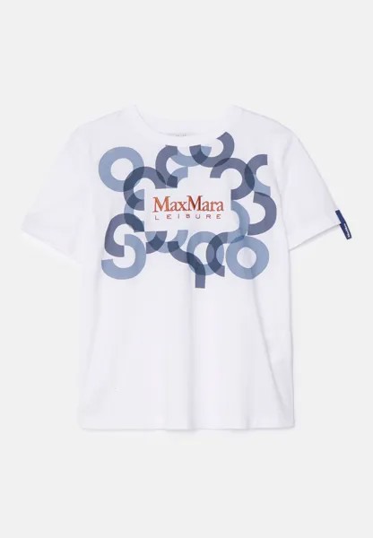 Футболка с принтом Obliqua Max Mara, белый