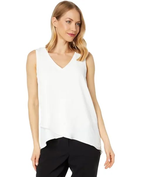 Блуза Vince Camuto Sleeveless V-Neck Overlap, цвет New Ivory