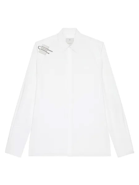 Рубашка из поплина с U-образным замком Givenchy, белый